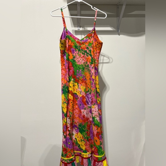 Jams World Sleeveless Dress Multicolor Floral Print Rayon Sz M - Picture 5 of 9